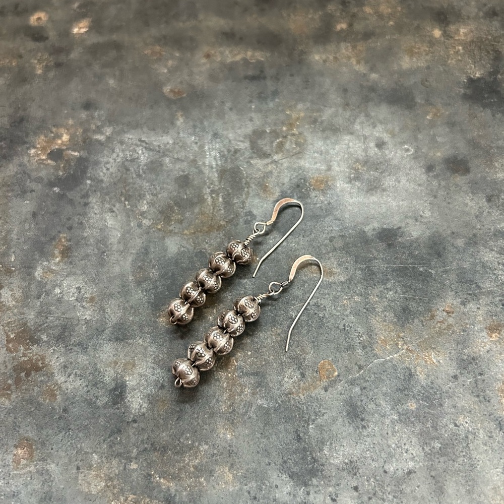 Vintage sterling silver pearl earrings flowers
